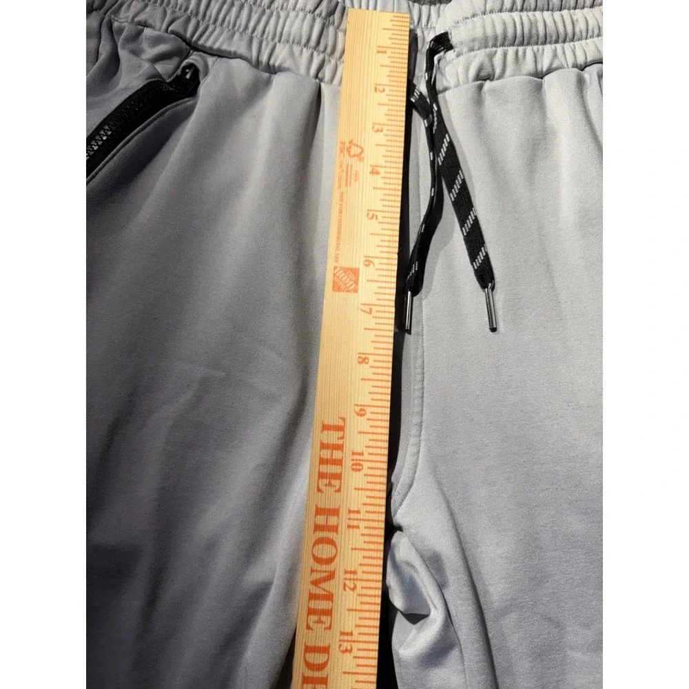 Southpole Micro Fleece Joggers Mens Medium Grey Zipper Pockets Athletic Pants